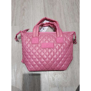 HEARTLOVE Quilted Tote Bag Pink Vegan Leather Top Handle Crossbody New